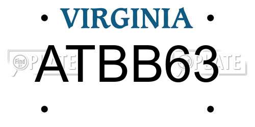 ATBB63 Virginia License Plate