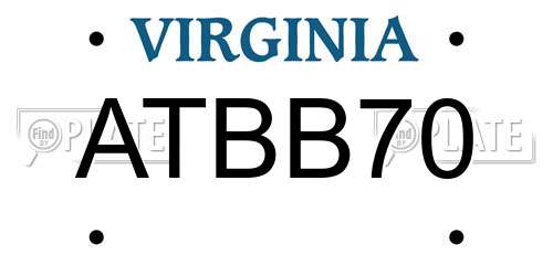 ATBB70 Virginia License Plate
