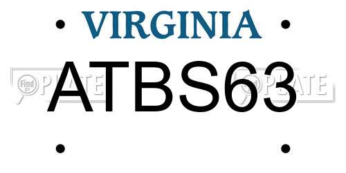 ATBS63 Virginia License Plate