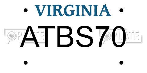ATBS70 Virginia License Plate