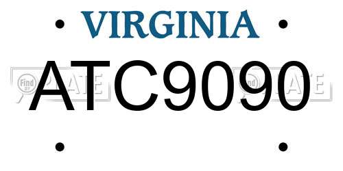 ATC9090 Virginia License Plate