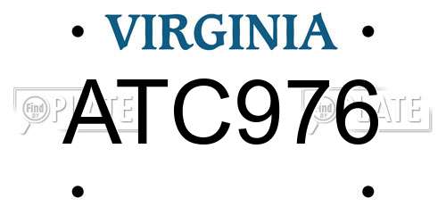 ATC976 Virginia License Plate