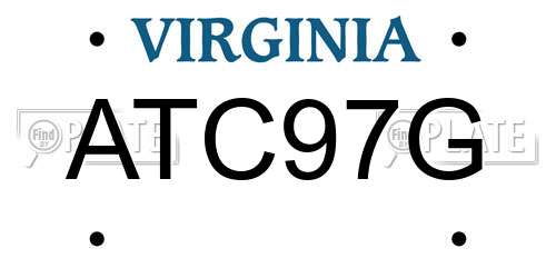 ATC97G Virginia License Plate