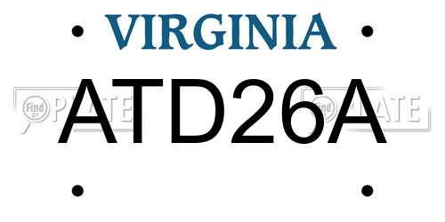 ATD26A Virginia License Plate