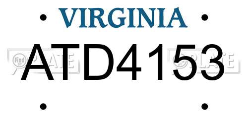 ATD4153 Virginia License Plate