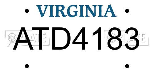 ATD4183 Virginia License Plate