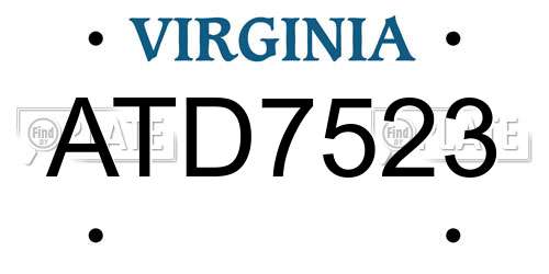 ATD7523 Virginia License Plate