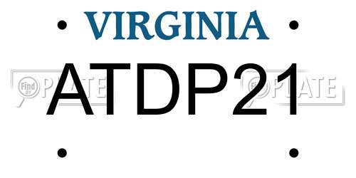 ATDP21 Virginia License Plate