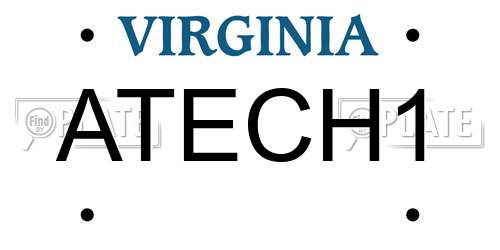 ATECH1 Virginia License Plate