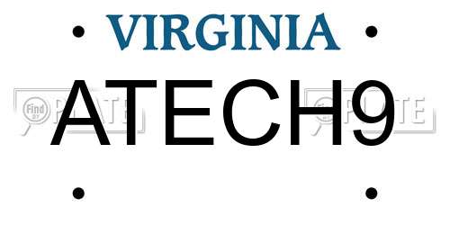 ATECH9 Virginia License Plate
