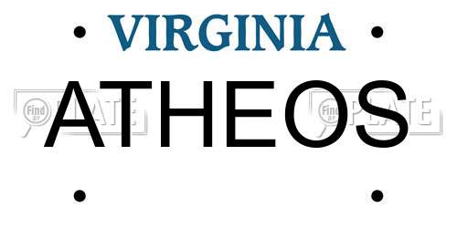 ATHEOS Virginia License Plate