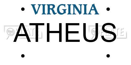 ATHEUS Virginia License Plate