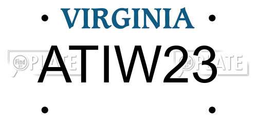 ATIW23 Virginia License Plate