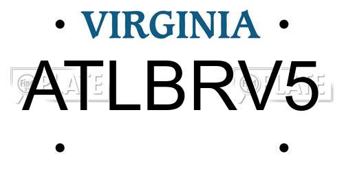 ATLBRV5 Virginia License Plate