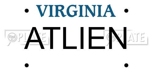 ATLIEN Virginia License Plate