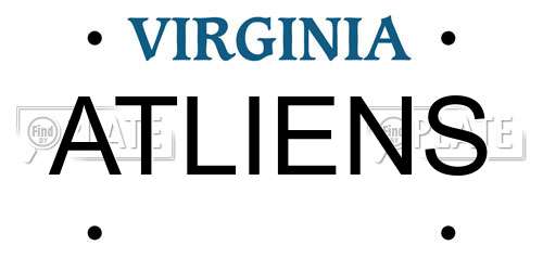 ATLIENS Virginia License Plate