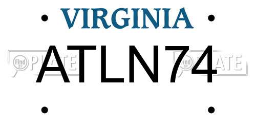 ATLN74 Virginia License Plate