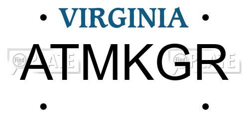 ATMKGR Virginia License Plate