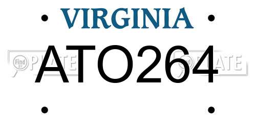 ATO264 Virginia License Plate