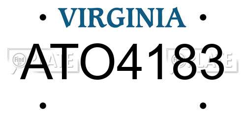 ATO4183 Virginia License Plate