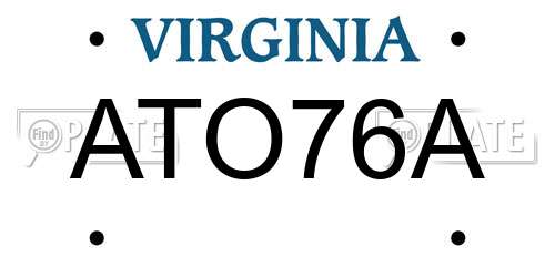ATO76A Virginia License Plate