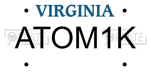 ATOM1K Virginia License Plate