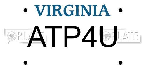 ATP4U Virginia License Plate