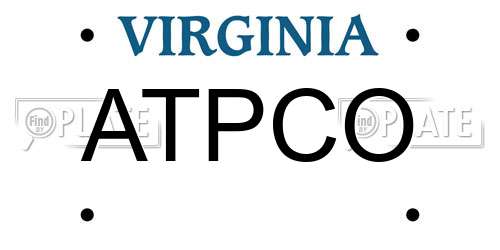 ATPCO Virginia License Plate