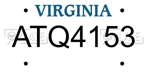 ATQ4153 Virginia License Plate