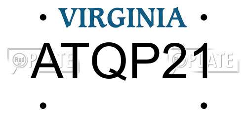 ATQP21 Virginia License Plate