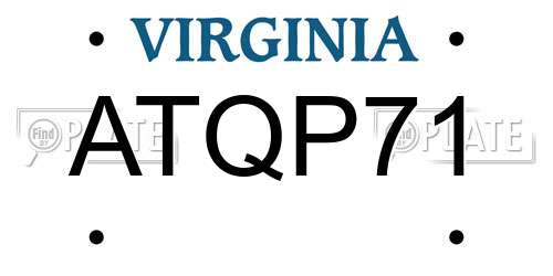 ATQP71 Virginia License Plate