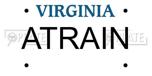 ATRAIN Virginia License Plate