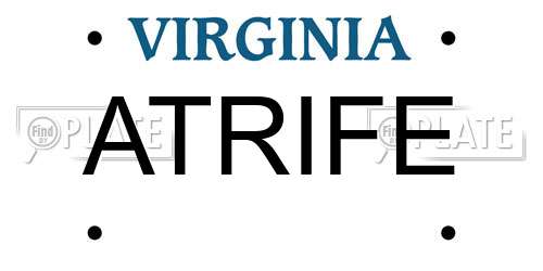 ATRIFE Virginia License Plate
