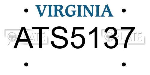 ATS5137 Virginia License Plate
