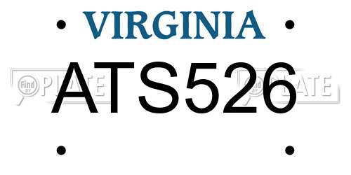 ATS526 Virginia License Plate
