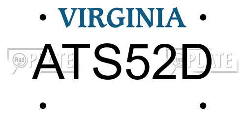 ATS52D Virginia License Plate