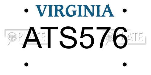 ATS576 Virginia License Plate