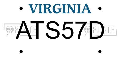 ATS57D Virginia License Plate