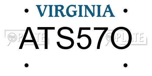ATS57O Virginia License Plate