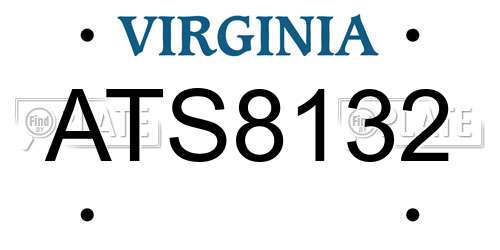 ATS8132 Virginia License Plate