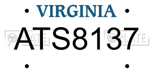 ATS8137 Virginia License Plate