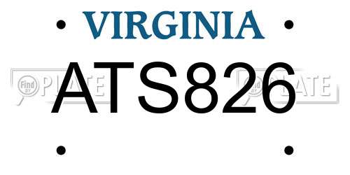 ATS826 Virginia License Plate
