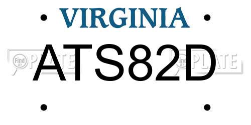 ATS82D Virginia License Plate