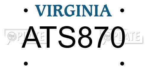 ATS870 Virginia License Plate