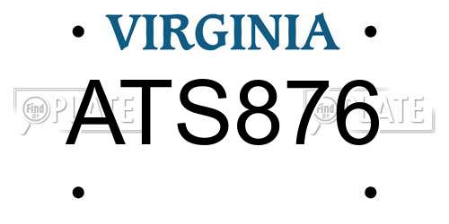 ATS876 Virginia License Plate