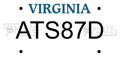 ATS87D Virginia License Plate