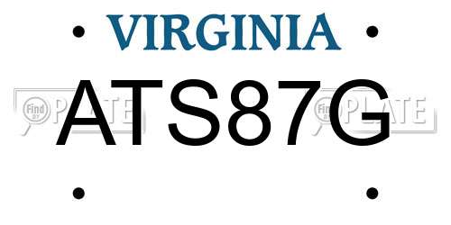 ATS87G Virginia License Plate