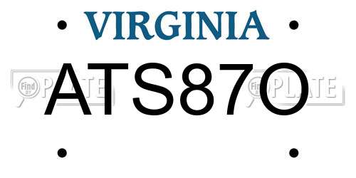 ATS87O Virginia License Plate
