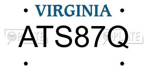 ATS87Q Virginia License Plate