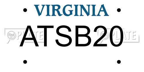 ATSB20 Virginia License Plate